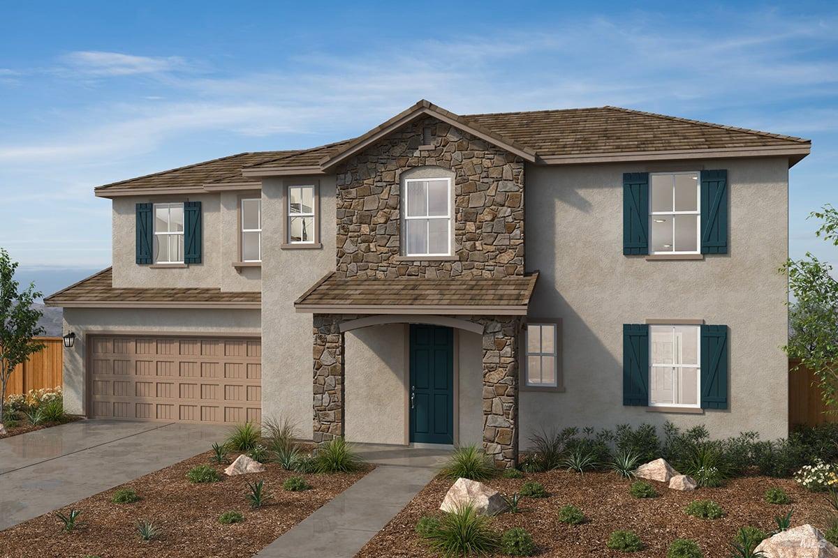 This two-story French Country style home, nestled the new home community Sagebrush at Magnolia Park 