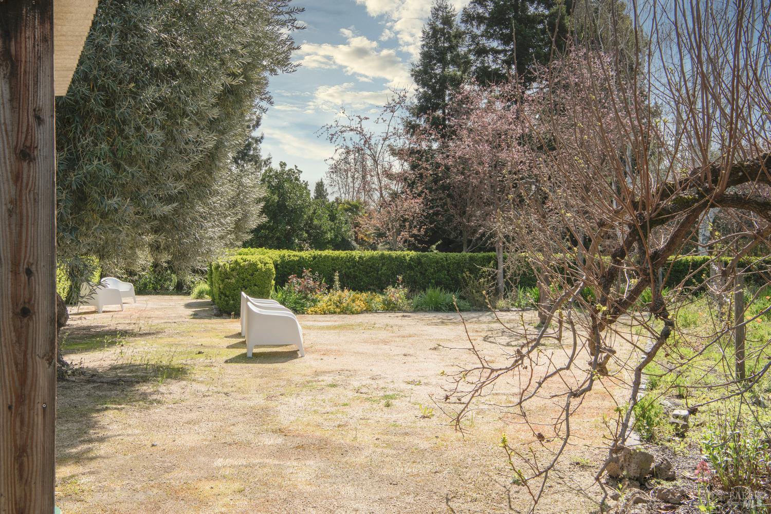 This beautiful vacant lot nestled in downtown Sonoma offers a rare opportunity for those seeking a slice of tranquility in the heart of the city. Despite its central location, the lot is tucked away at the end of a quiet cul-de-sac offering a peaceful treat.  Spread across a spacious .3 acre, this lot boasts an array of mature trees, colorful flowers, and fruit trees, creating a picturesque oasis within the urban landscape. With public utilities available, as well as a private well, this blank canvas presents endless possibilities for those with a vision.  Whether you dream of building your custom home, or envision a lush garden sanctuary, this lot provides an idea foundation.  For those seeking an all-encompassing solution, the option to purchase the adjacent custom home provides the opportunity to seamlessly blend urban convenience with refined living.