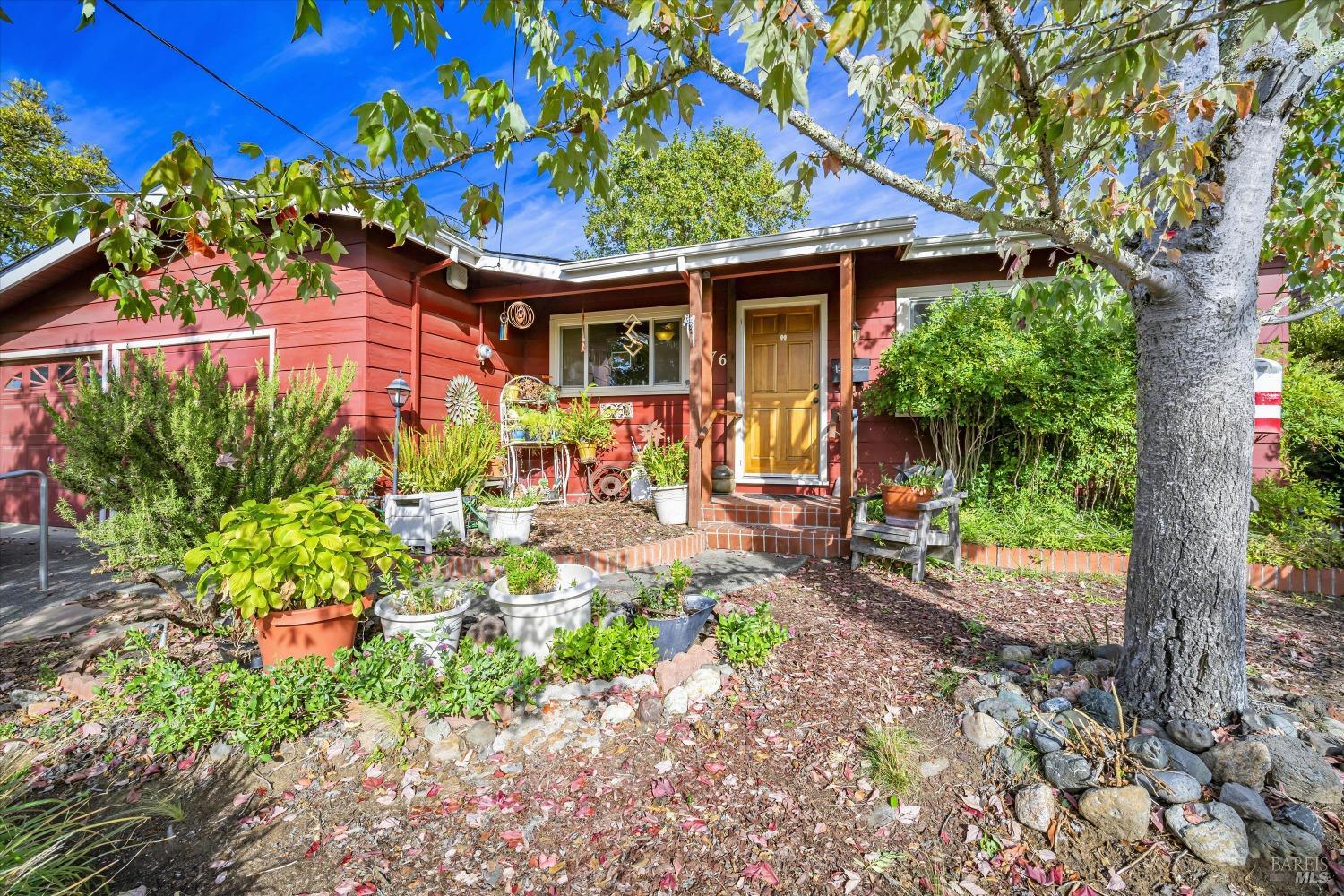 Perfectly located in a coveted neighborhood of Healdsburg is a charming, three bedroom two bath bungalow at 776 Rose Ln. This well kept home is comfortably set up with hardwood floors, ceiling fans, and a slider off the primary to the generous backyard. Enjoy alfresco dining throughout all the seasons on your covered patio, plant a garden in the raised beds, or take a soak in the hot tub. Just 1 mile off the Healdsburg Plaza with endless dining options, coffee shops, and tasting rooms - the walkability of this home is off the charts. Stay cozy in the winter in front of your wood-burning fireplace and benefit from the detached and fully insulated structure in the backyard that would make an excellent office, workout room, meditation space, etc A cheery home on a lovely street, this one won't last long.