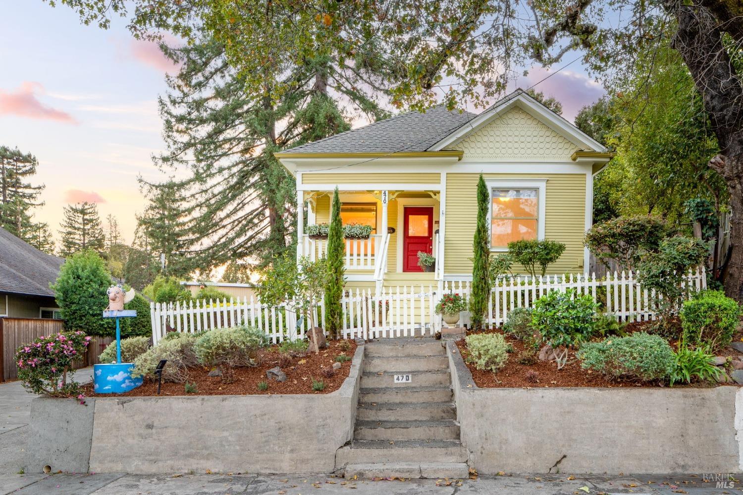 Rare Opportunity on Iconic Florence Avenue! This charming 2-bedroom, 1-bathroom home offers a unique chance to own a slice of Sebastopol history in an unbeatable location. Built in 1905, this delightful residence showcases original architectural details alongside modern updates, including a newer roof. The cozy interior opens to a beautifully landscaped gardenideal for relaxing or entertaining. A spacious two-car garage provides ample parking and storage, a rare find in the area. Just steps from downtown Sebastopol, you'll enjoy easy access to parks, cafes, and the artistic flair of Florence Avenue, renowned for its whimsical sculptures. This home is truly a gem, a painted lady with its own angelic Patrick Amiot artwork. Don't miss the chance to experience Sebastopol living at its finest!