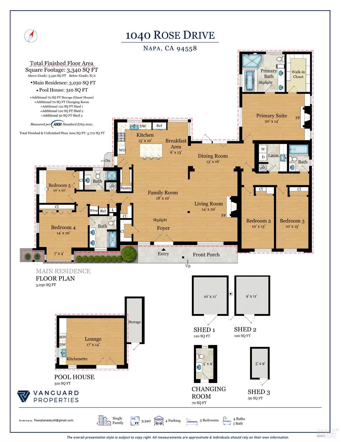Detail Gallery Image 71 of 71 For 1040 Rose Dr, Napa,  CA 94558 - 5 Beds | 4 Baths