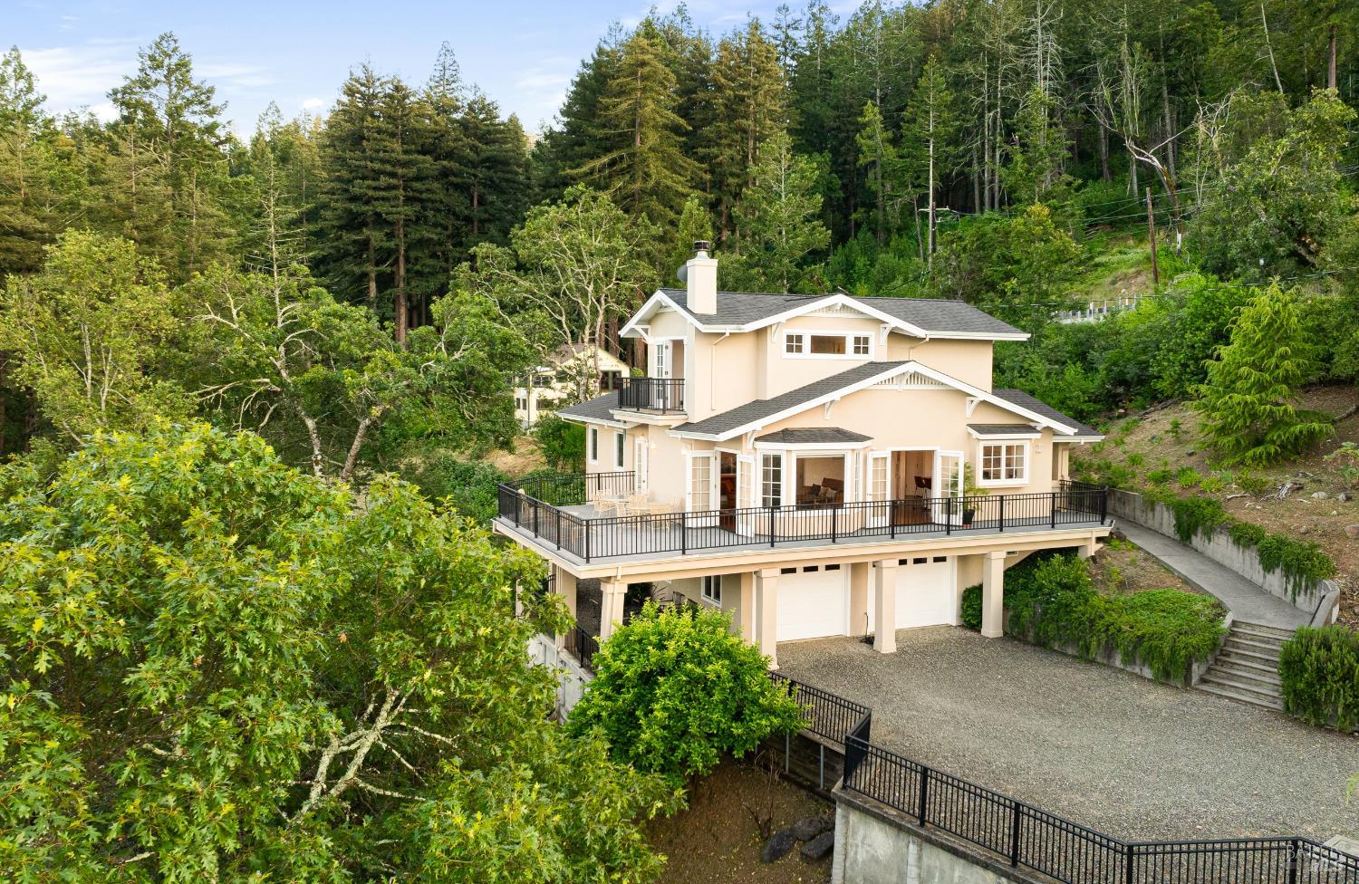 3144 Mount Veeder Road Napa, California Tucked into the soul of Mount Veeder, this artisan-crafted retreat offers serenity, privacy, and sweeping panoramic views across Napa Valley. The sellers cherish the way morning light dances through the trees, the deep stillness that grounds you, and the way each season transforms the landscape. With 3 bedrooms plus an office, this approx. 1,900 sq ft home is paired with an additional 800 sq ft of unconditioned space perfect for a studio, workshop, or storage. The open-concept living area features warm wood tones, vaulted ceilings, and windows that frame nature like artwork. Located just 15 minutes from downtown Napa, 20 to Yountville, and under 30 to Sonoma, it offers the best of wine country within reach, while feeling a world apart. A true sanctuary for those seeking connection to nature, peace of mind, and the timeless beauty of Mount Veeder.