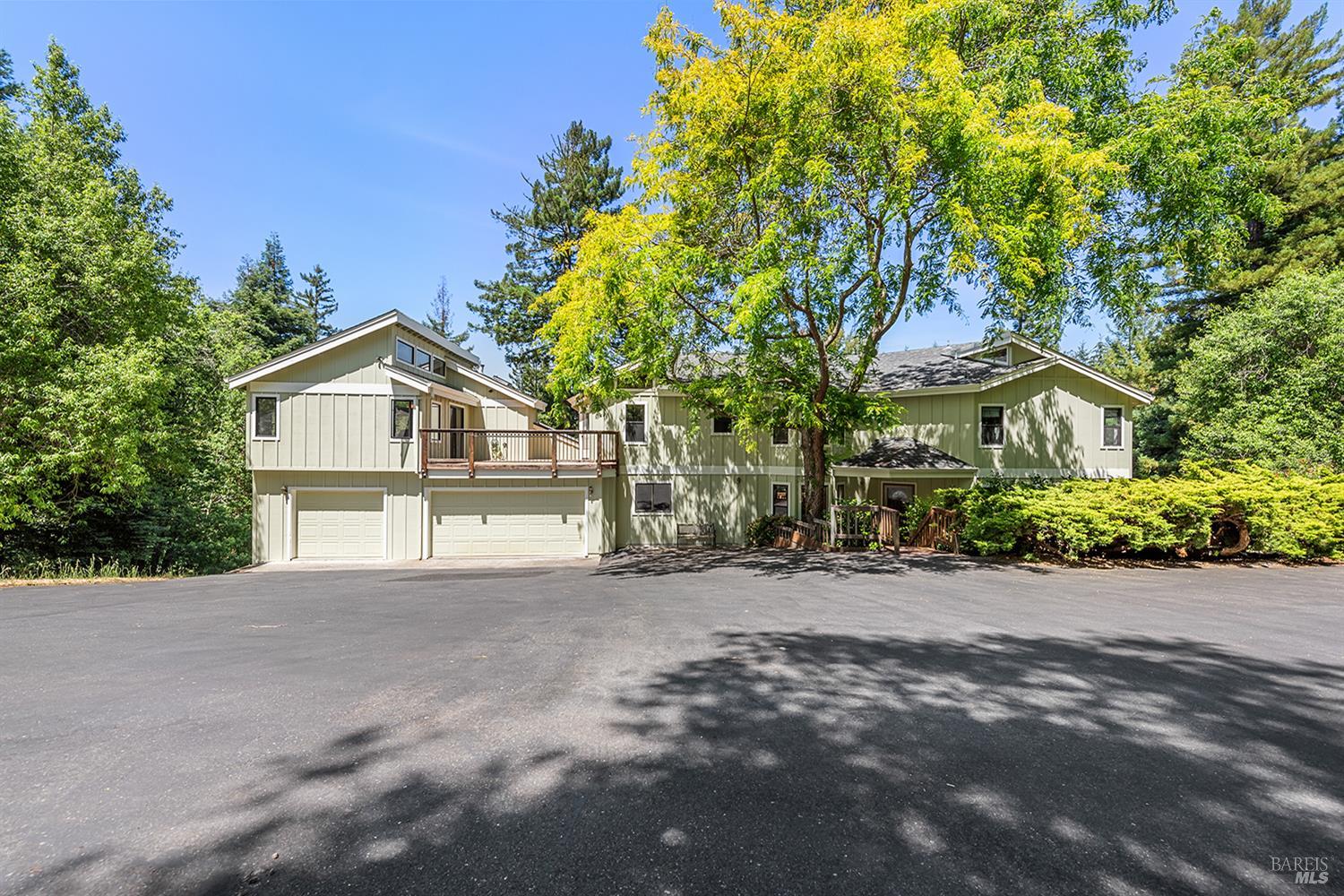 Tucked down a long, private driveway off a quiet country lane, this impressive estate offers the ultimate in privacy and serenityyet is just minutes from downtown Sebastopol, the coast, and all the natural beauty that West Sonoma County has to offer.Originally built in 1978 by respected local builder Don Clark as his personal residence, this custom-crafted home has been lovingly maintained by the same family for over 40 years. With striking open-beam ceilings, rich wood flooring, and timeless tile accents throughout, the home exudes warmth and enduring quality.The spacious floor plan includes a generous primary suite with an ensuite bath and walk-in closet, a large family room, and a cozy living room with a pellet stove and picturesque views of the surrounding meadow and forest. Above the three-car garage, a substantial extra space offers endless potential for a guest suite, rental unit, or creative studio.Additional highlights include a sizable laundry room, multiple outdoor decks for entertaining or relaxing, and abundant storage in the garage and beneath the home.Set on 7.58 peaceful, usable acres, this Sebastopol gem combines timeless charm with versatile space and an unbeatable location. Don't miss your opportunity to own this truly special property.