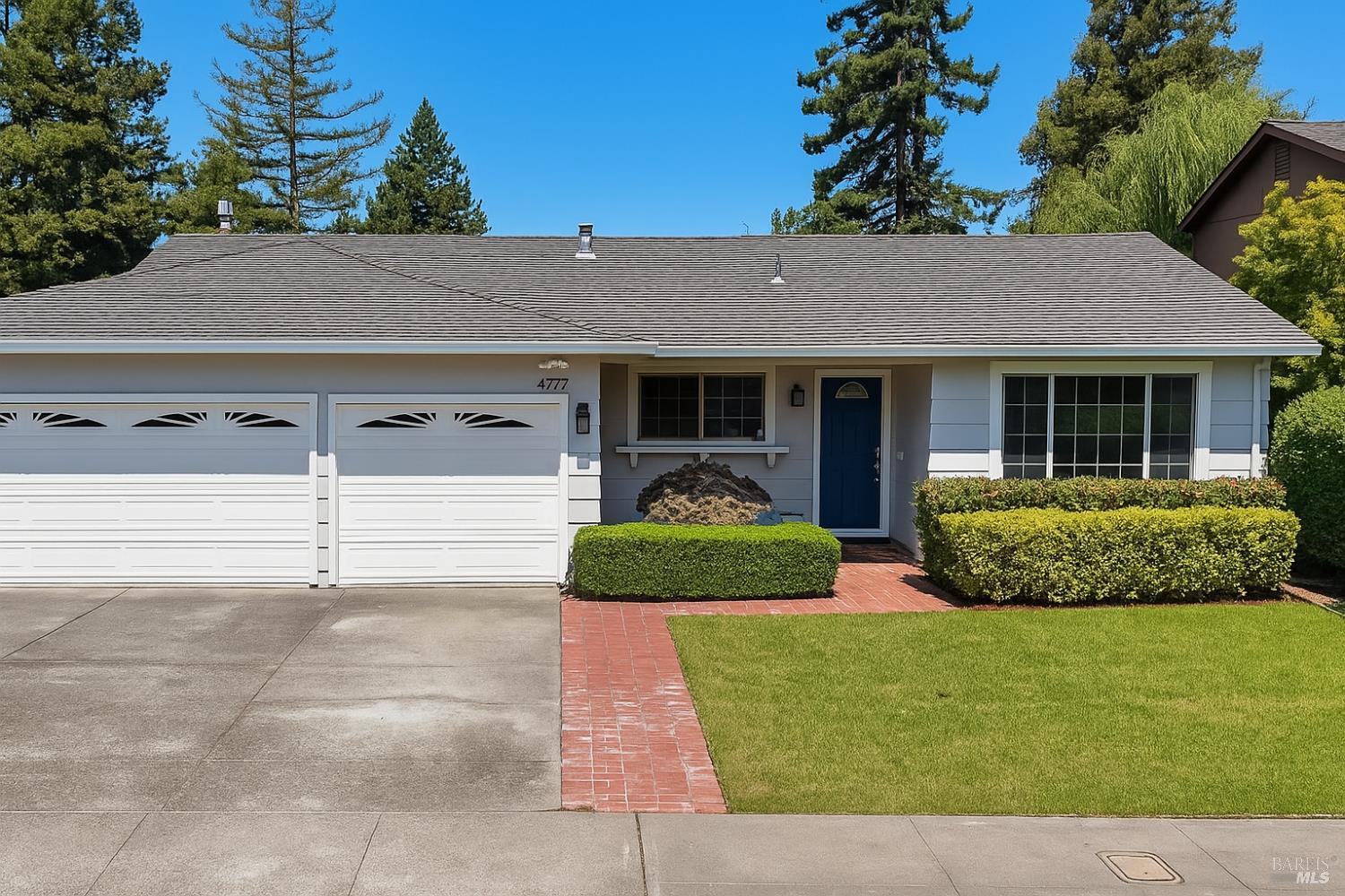 4777 Fairway Drive Rohnert Park, California Welcome to 4777 Fairway Drive beautifully situated alongside the lush greens of Foxtail Golf Course. This charming single-story residence offers 4 beds & 2 baths, thoughtfully positioned on a spacious +/- 7,700 sq. ft. lot, providing an ideal blend of comfort and conveniences. Step inside from the inviting covered porch and classic brick walkway to discover comfortable and well-designed living spaces. The home features a generous kitchen and dining area, complemented by an elegant living room showcasing vaulted ceilings, beautiful hardwood floors, and large picture windows, all conveniently located on one level. The family room offers seamless access to the outdoors by a sliding door, leading to an expansive backyard. The backyard is a true outdoor retreat, featuring a covered patio, a relaxing hot tub, and spectacular views overlooking the golf course. Designed for enjoyment, it includes raised planters, mature fruit-bearing trees, and beneficial canopy shade trees, perfect for those who enjoy gardening or al fresco dining on pleasant evenings. Additional backyard storage provides practical space for tools and outdoor equipment. The home's four bedrooms and two bathrooms are all generously sized, presenting new designer dcor for a freshly updated. Welcome home!
