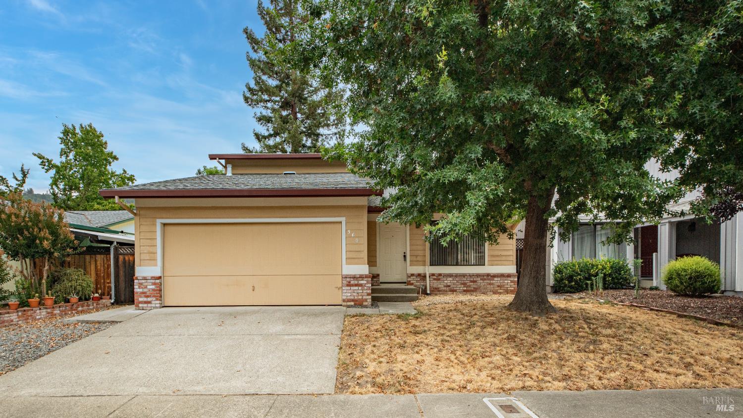 Nestled in The Birds of Healdsburg, this 4-bedroom, 2-bath home offers 1,609 sq. ft. of comfortable living space. The spacious inviting floor plan features a cozy fireplace with a convenient downstairs bedroom. Step outside to enjoy your very own fruit-bearing apricot tree, adding a touch of Wine Country charm right in your backyard. Perfectly located, you'll be within walking distance to vibrant downtown Healdsburg, with its world-class dining, shopping, and tasting rooms. Outdoor enthusiasts will love nearby Badger Park, Russian River access, and scenic walking trails, while golfers can tee off at the Healdsburg Golf Club. The HOA provides fantastic amenities including a sparkling community pool and clubhouse. With a little TLC and your personal touches, this home is ready to shine and become the ultimate Wine Country escape.