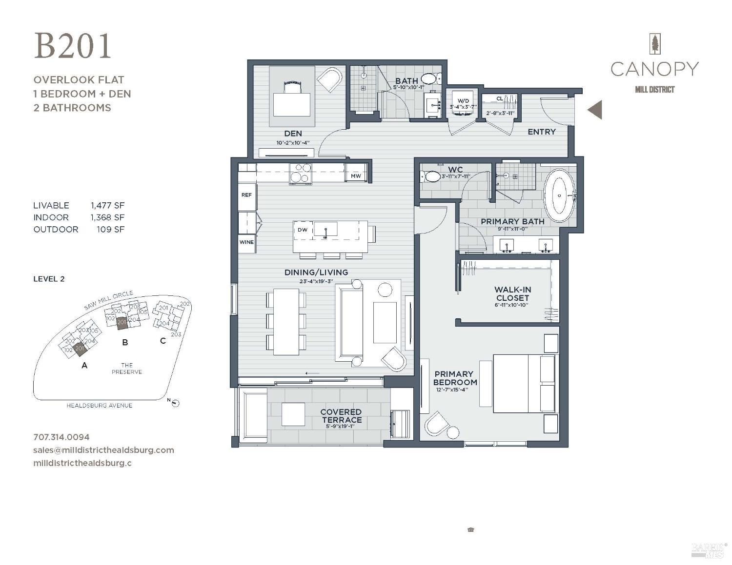 Detail Gallery Image 9 of 9 For 151 Sawmilll Cir #201,  Healdsburg,  CA 95448 - 1 Beds | 2 Baths