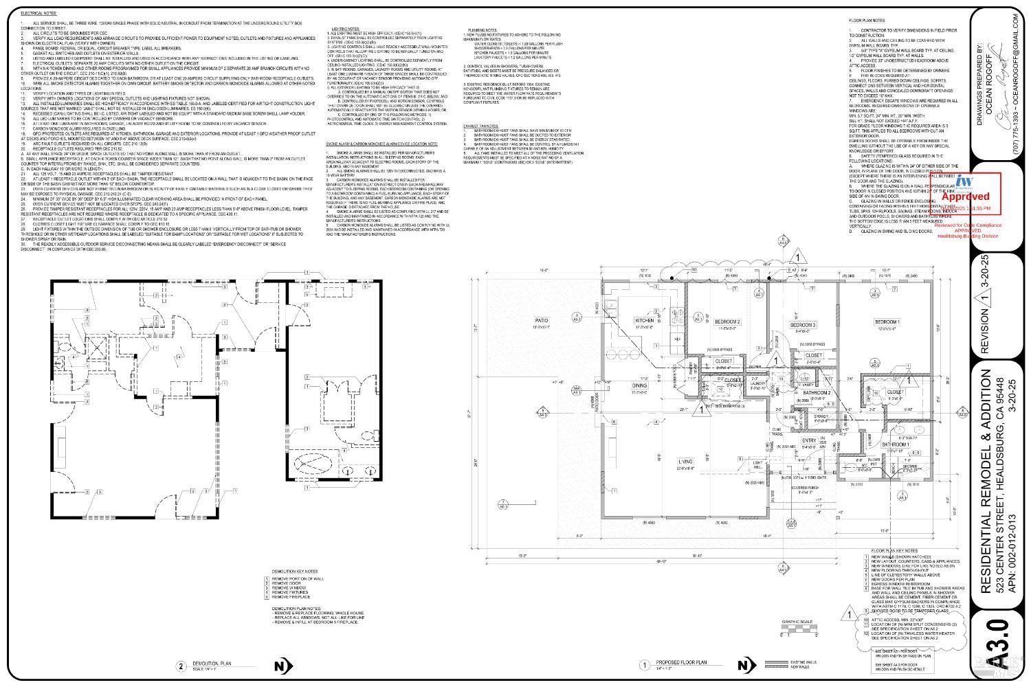 Detail Gallery Image 2 of 41 For 523 Center St, Healdsburg,  CA 95448 - 3 Beds | 2 Baths