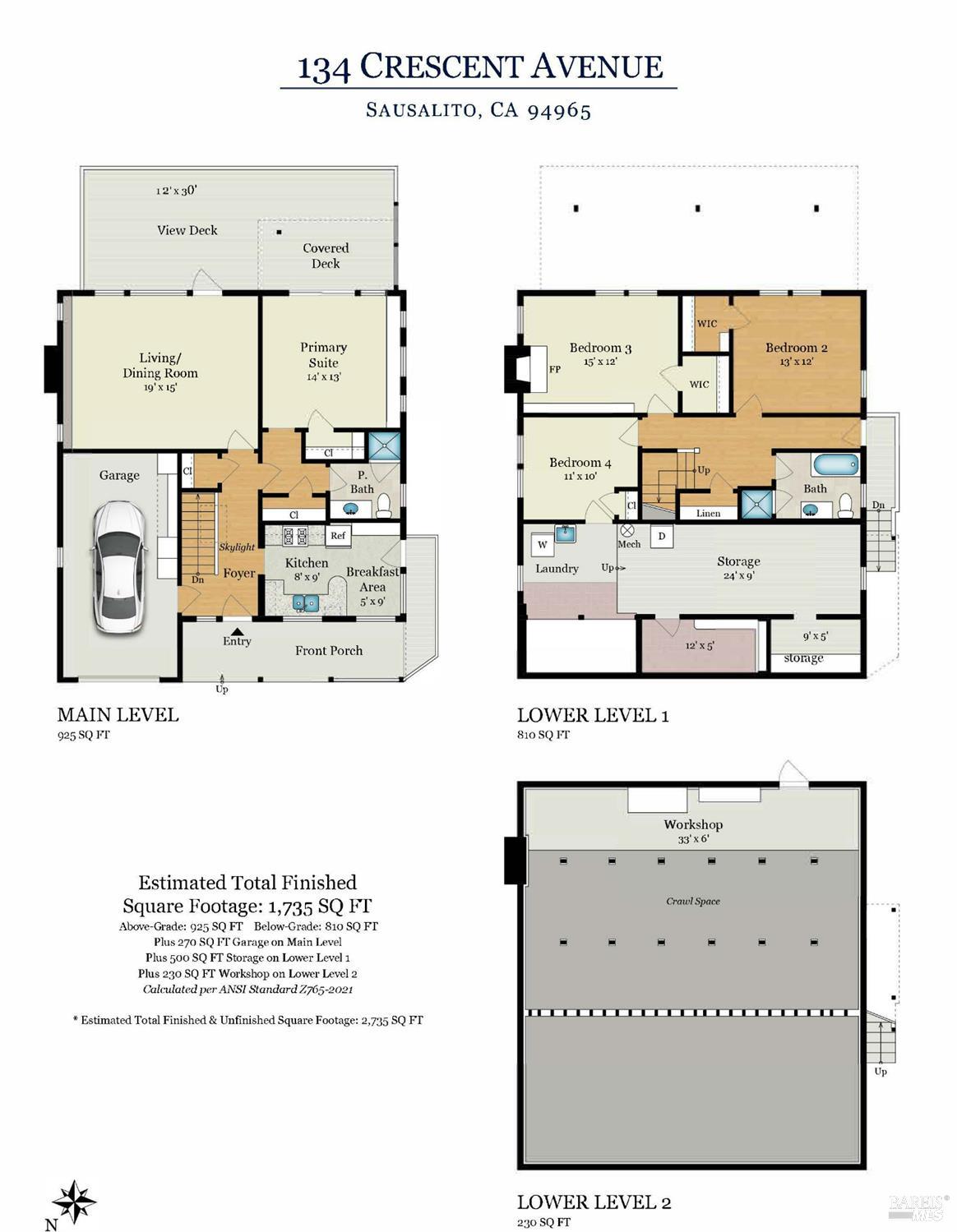 Detail Gallery Image 2 of 15 For 134 Crescent Ave, Sausalito,  CA 94965 - 4 Beds | 2 Baths